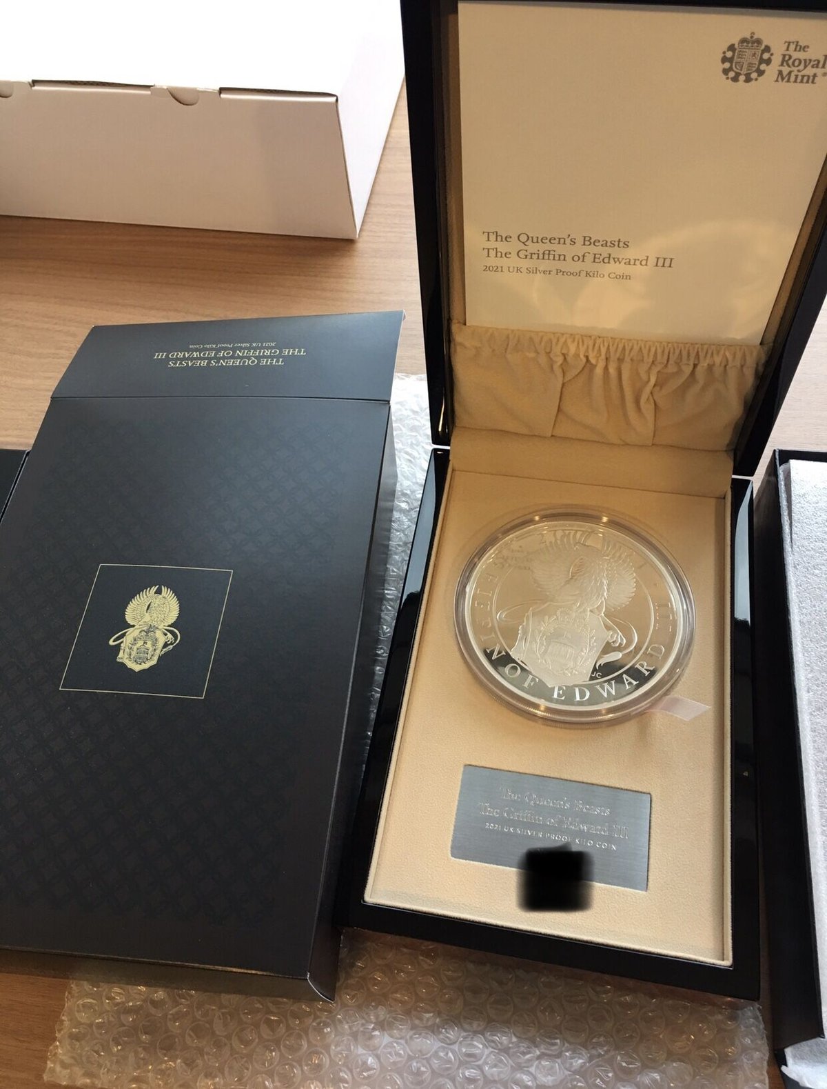 【準最高鑑定】2021年　エドワード3世　グリフィン　1オンス銀貨 PF69UC 1kg銀貨】2021 エドワード3世のグリフィン クイーンズビーストシリーズ