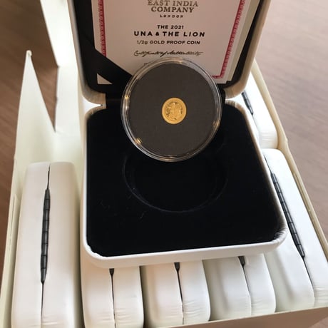 2021年度版 ウナとライオン セントヘレナ £2 金貨 ゴールド プルーフコイン Una and the Lion 1/2g gold proof coin st.helena