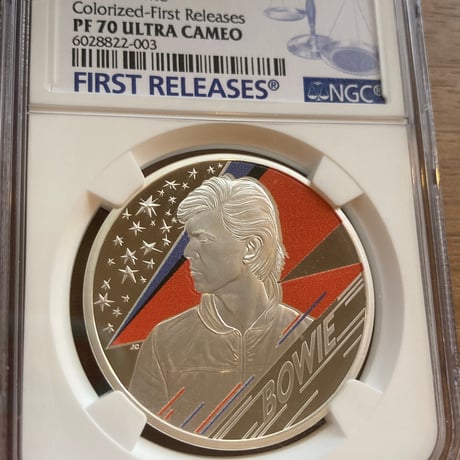 NGC鑑定PF70+FR デビッドボウイ 1オンス 2ポンド カラー銀貨 シルバープルーフコイン 英国 イギリス ロイヤルミント david bowie royalmint