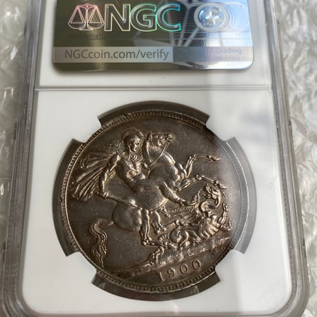 1900年LⅧ クラウン銀貨 ヴィクトリア女王 ヴェールヘッド NGC鑑定AU 英国 イギリス シルバーコイン アンティークコイン CLEANED