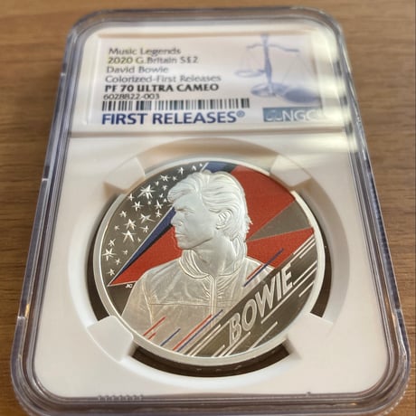 NGC鑑定PF70+FR デビッドボウイ 1オンス 2ポンド カラー銀貨 シルバープルーフコイン 英国 イギリス ロイヤルミント david bowie royalmint