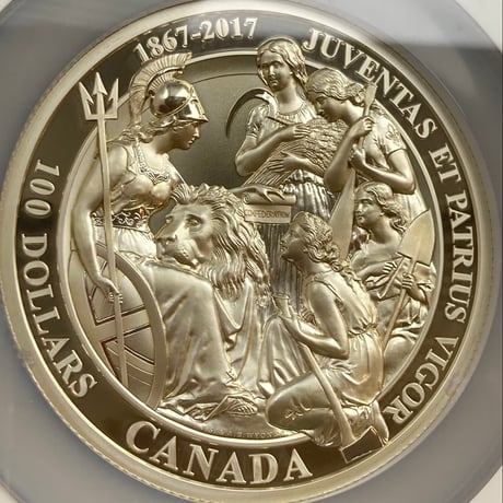 【NGC鑑定PF69・100カナダドル版】カナダのウナとライオン 10オンス銀貨 シルバープルーフコイン 2017年 建国150周年記念 1867年 ロイヤルカナディアンミント ヴィクトリア女王