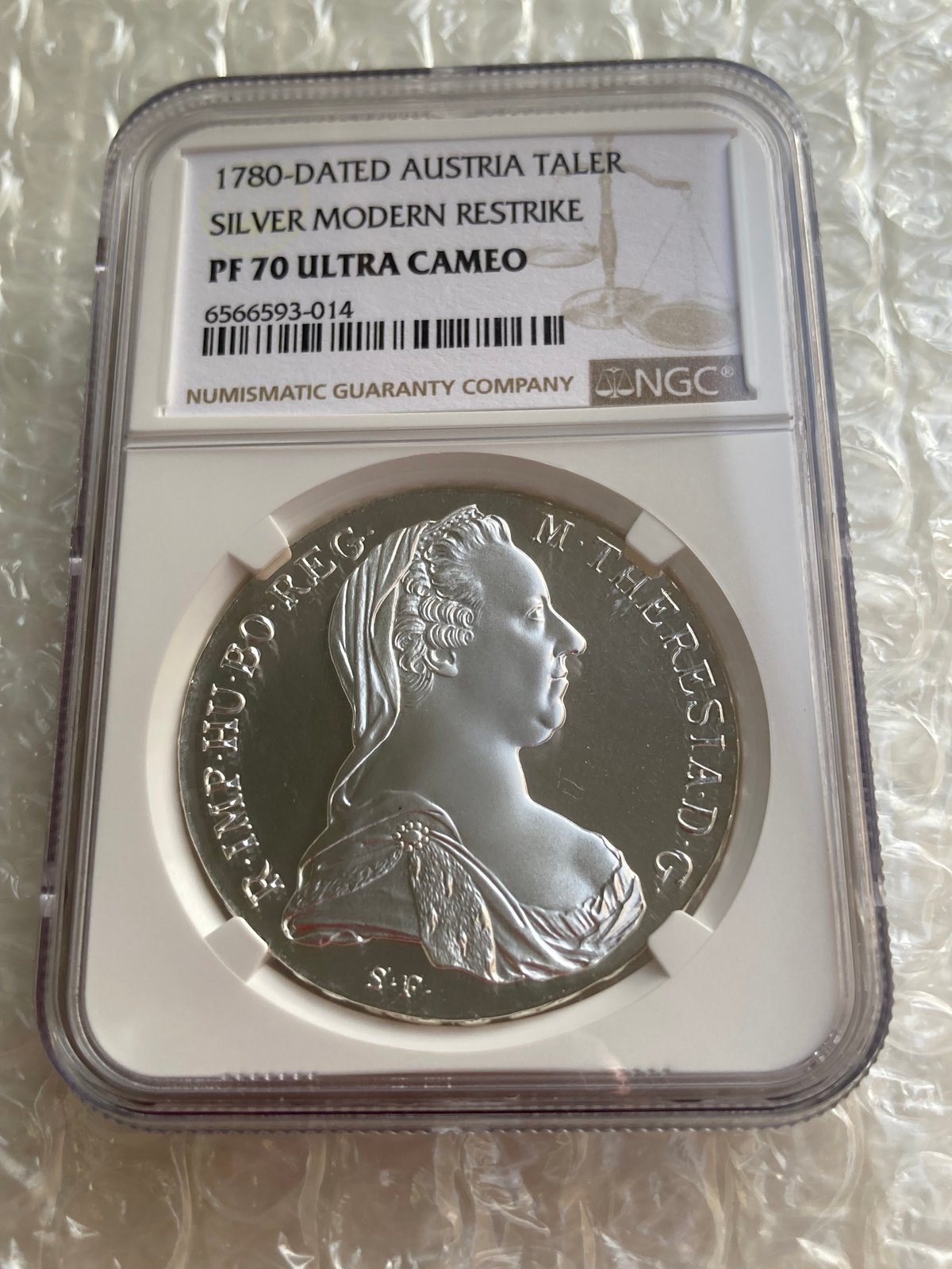 1780年 オーストリア 銀貨 NGC PF68アンティーク モダン  最高鑑定 【NGC鑑定PF70】 1780年 マリアテレジア ターラー銀貨