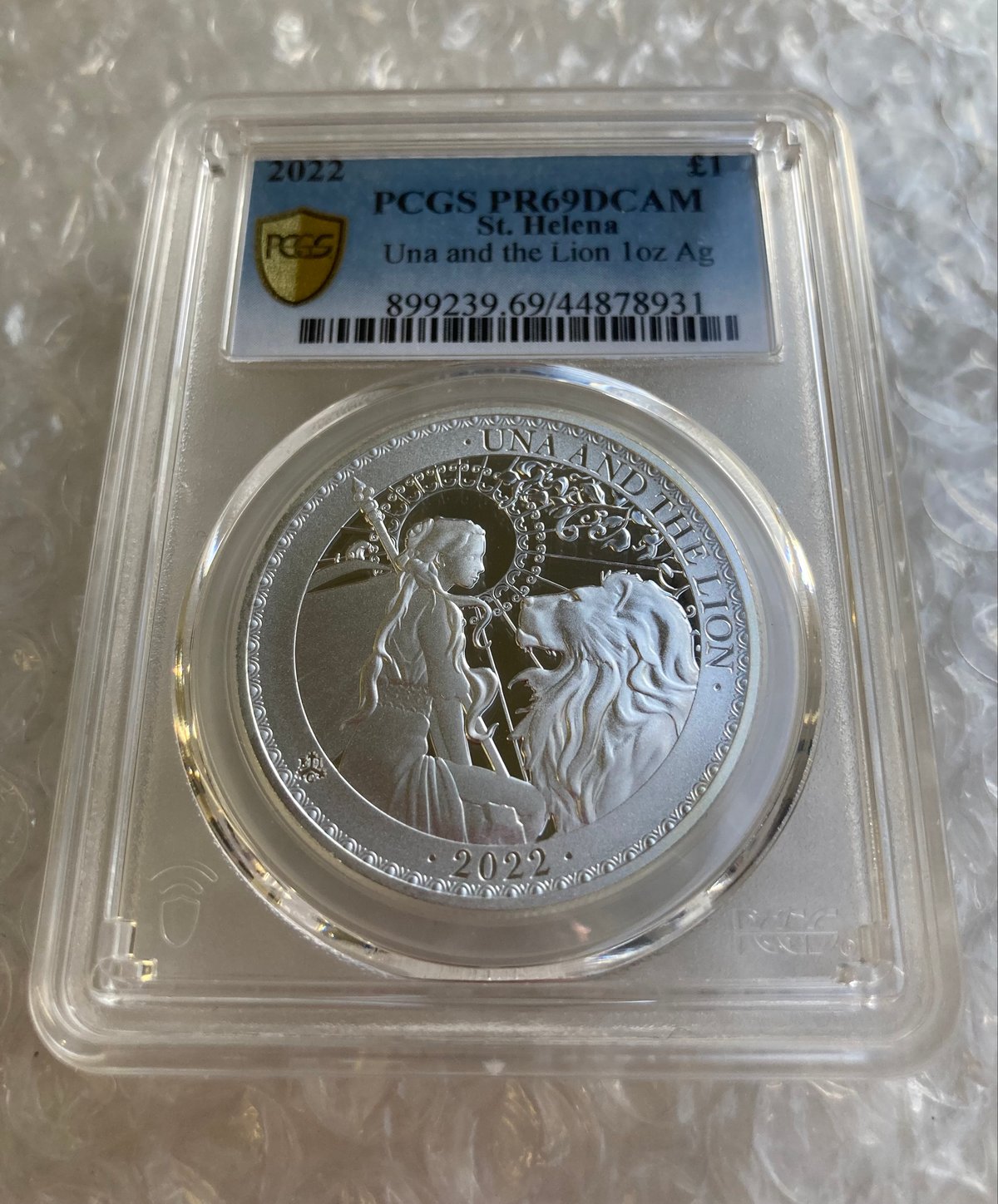 PCGS鑑定PR69DCAM】 ウナとライオン 2022年 イギリス領セントヘレナ