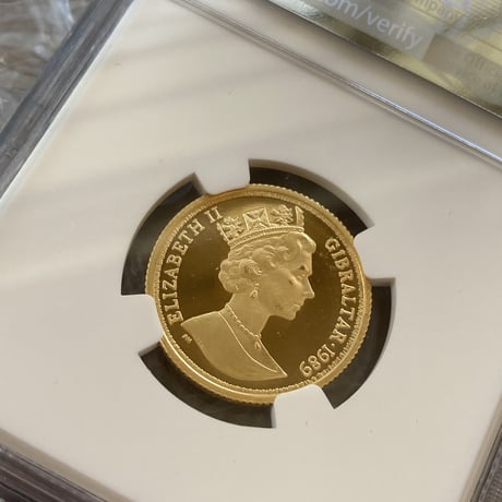 【NGC鑑定MS68・Top4】1989年 ウナとライオン イギリス領ジブラルタル 1ソブリン金貨 ゴールドコイン ミドルエリザベス ヴィクトリア女王1839年版からの150周年記念