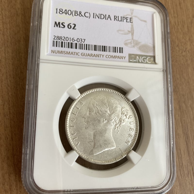 1840 インド1ルピー　ヤングヘッド　NGC