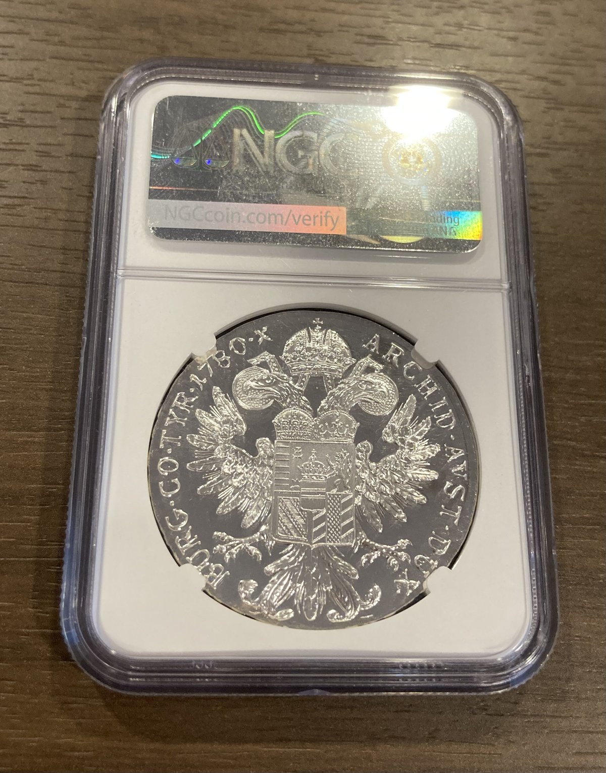 1780年 オーストリア 銀貨 NGC PF66 アンティーク モダン コインターラー材質