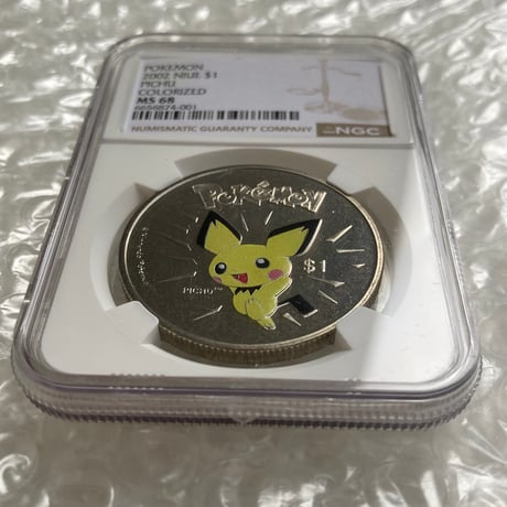 NGC鑑定MS68 ニウエ国 2002年 ポケモン ピチュー カラー版 1ドル ニッケルコイン PICHU ピカチュウ PIKACHU ※ポケカ・トレカではない