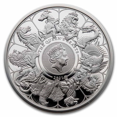 コンプリーター版 2021 クイーンズビースト 1オンス 2ポンド銀貨 シルバー プルーフコイン QUEEN'S BEASTS COMPLETER 1oz Silver coin