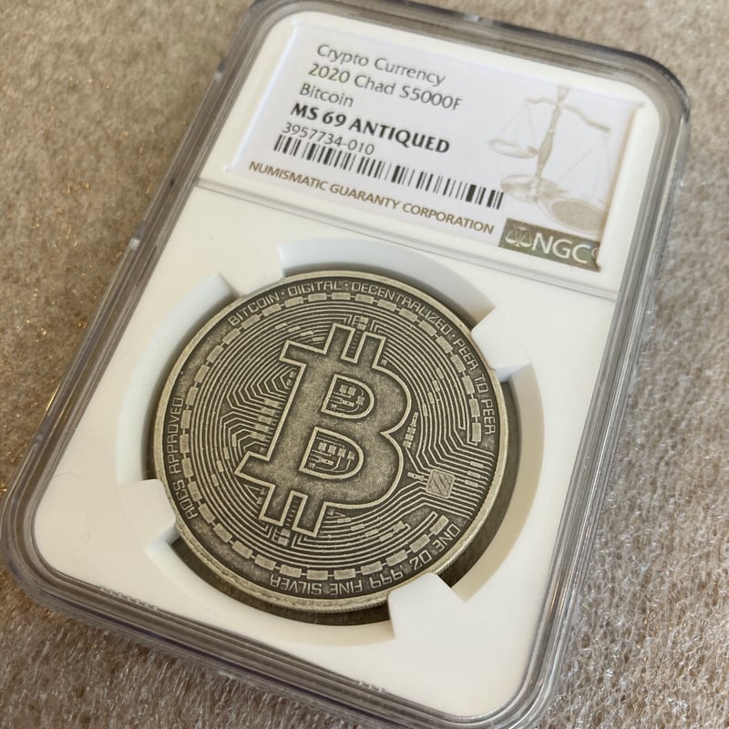 NGC鑑定 MS69 ビットコイン アンティーク 銀貨-