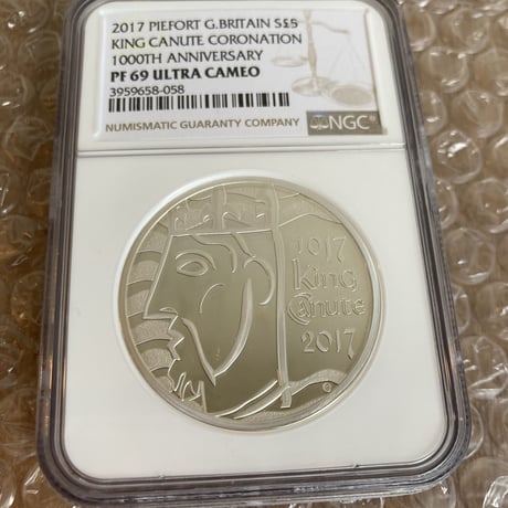 【NGC実質最高鑑定・ピエフォー版】2017 キングクヌート 戴冠1000周年 £5銀貨 シルバープルーフコイン イギリス 英国 ロイヤルミント カヌート