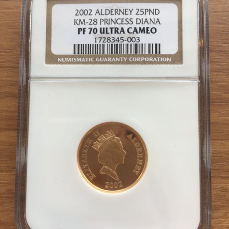 最高鑑定【NGC PF70UC】2002年 オルダニー島 ダイアナ妃 25ポンド金貨 ウルトラカメオ ALDERNEY 25PND KM-28 PRINCESS DIANA