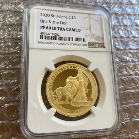 NGC鑑定69 ウナとライオン 2020年 イギリス領セントヘレナ造幣局 1オンス金貨 ゴールド プルーフコイン 発行200枚 Una Lion St.Helena