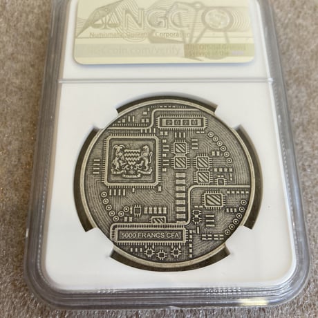【NGC鑑定・MS69】 ビットコイン チャド共和国 CFAフラン アンティーク版 1オンス銀貨 シルバーコイン 暗号資産 暗号通貨 仮想通貨 クリプトアセット Bitcoin