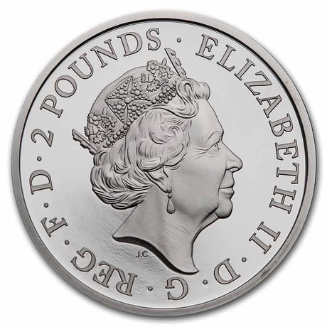 コンプリーター版 2021 クイーンズビースト 1オンス 2ポンド銀貨 シルバー プルーフコイン QUEEN'S BEASTS COMPLETER 1oz Silver coin