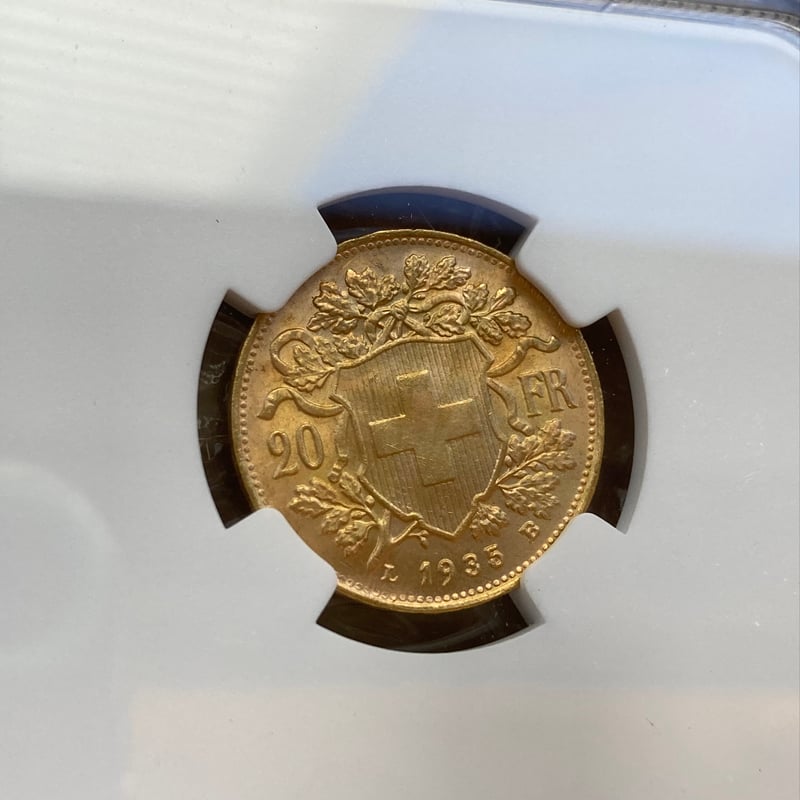 1935年LB スイス 20フラン金貨 ゴールド アルプスの少女 1935年LB スイス 20フラン金貨 ゴールド アルプスの少女