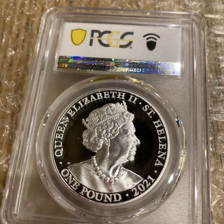 【PCGS69鑑定】Gilt版 女王の美徳シリーズ 真実 イギリス領セントヘレナ 1オンス銀貨 シルバー プルーフコイン 金メッキ