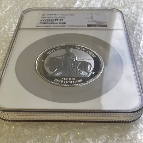 【NGC鑑定PF68】 5オンス ウナとライオン 2019 イギリス領 ヴァージン諸島 5ドル銀貨 5oz シルバーコイン 英国 BVI Una Lion