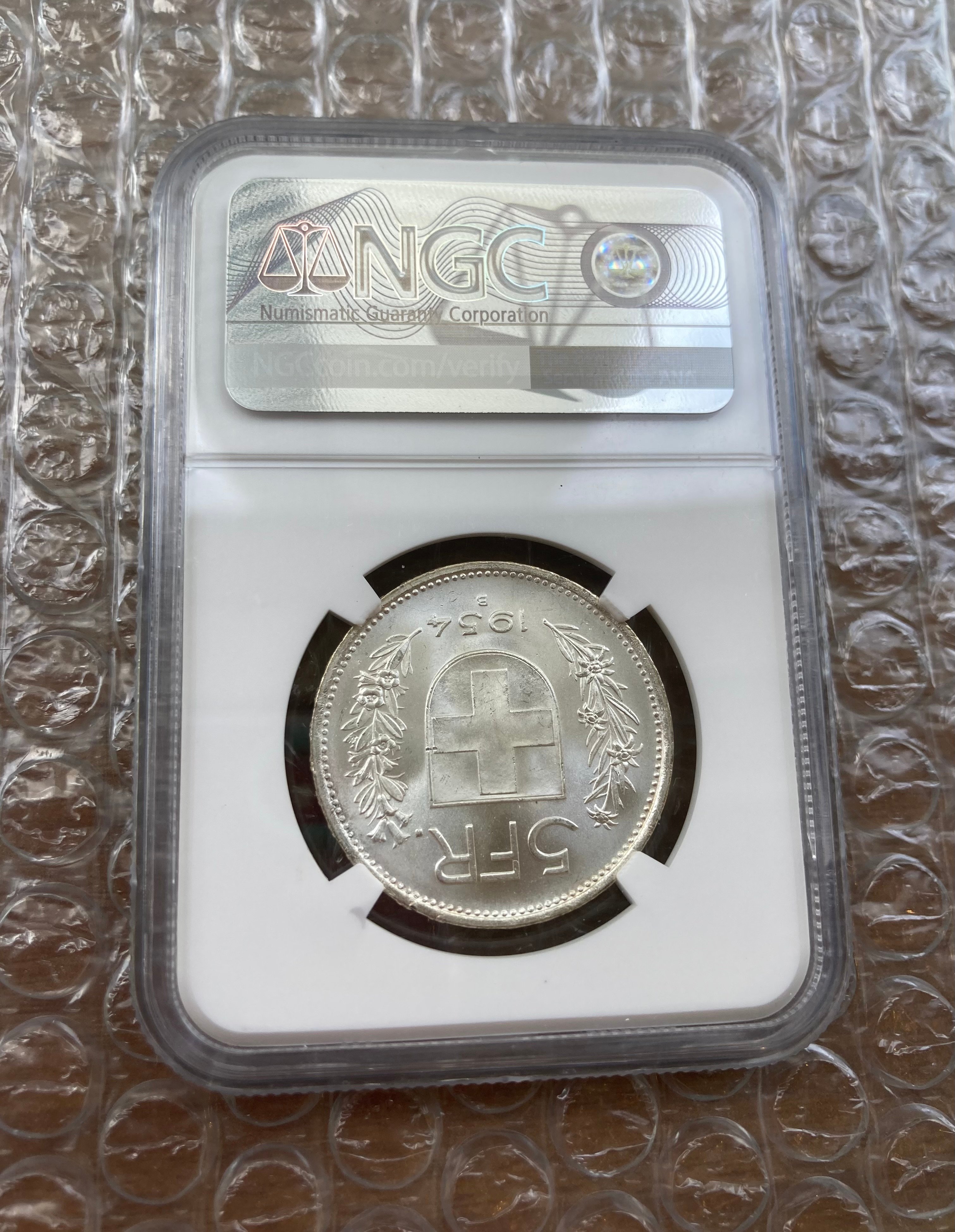 hab014 スイスフラン 5FR銀貨 1932年,1954年 ２枚セット original
