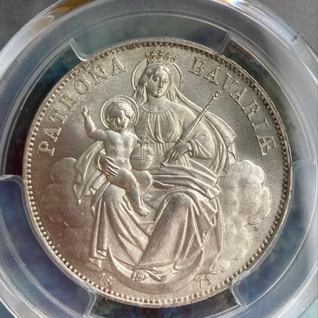 【PCGS鑑定MS65】1871年ドイツ ババリア マドンナ　ターラー銀貨 アンティークコイン ターレル バイエルン Bavaria Madonna Taler thaler