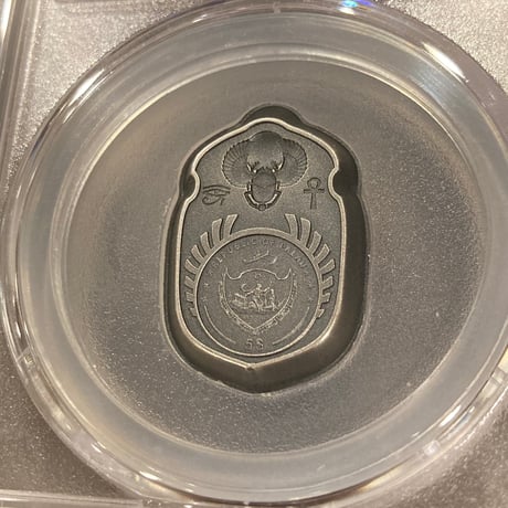 【PCGS鑑定MS70+FDI】古代エジプト スカラベ 2023年 パラオ共和国 発行即日鑑定 1オンス 5ドル銀貨 シルバーコイン クフ王 フンコロガシ 昆虫 scarab cheops