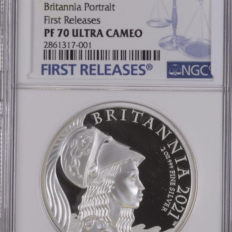 2021年イギリス ブリタニア 2ポンド 銀貨 NGC PF70UC FRtakaコイン