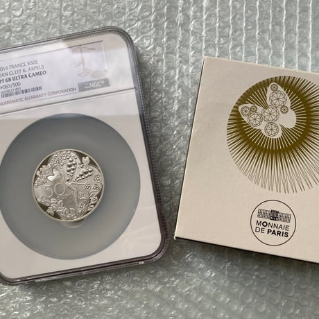 5オンス銀貨 ヴァンクリーフ＆アーペル フランス造幣局 NGC鑑定PF68 シルバープルーフコイン ※ディオールやブシュロンと同シリーズ Van Cleef & Arpels