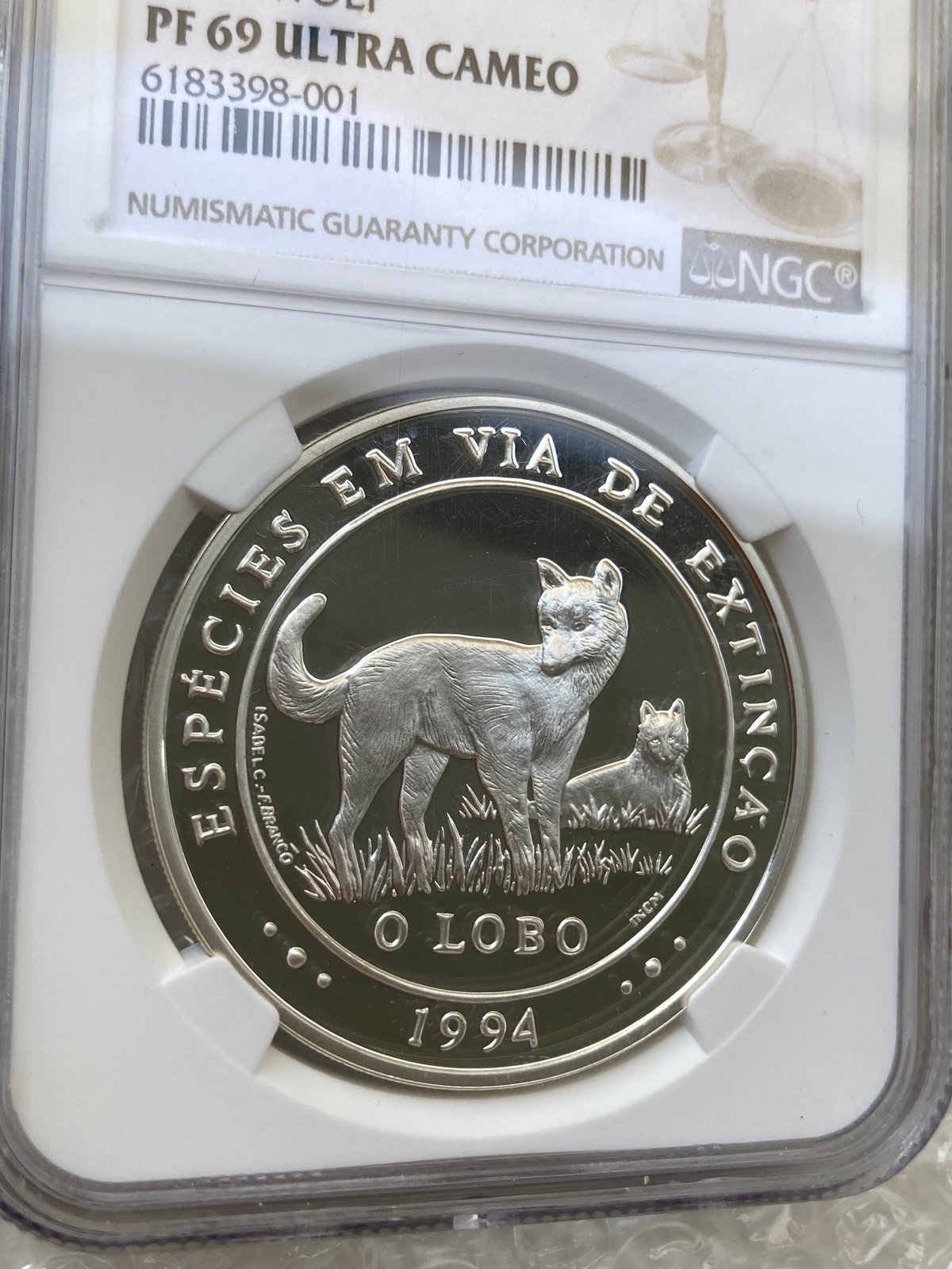 灰色オオカミ 狼 ポルトガル 1994年 絶滅危惧種動物シリーズ 1000
