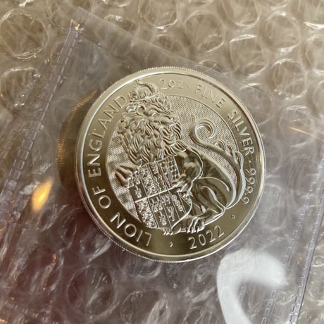 2オンス銀貨 2022 ロイヤルテューダービースト イングランドのライオン BU版5ポンド銀貨 シルバーコイン ロイヤルミント イギリス造幣局 英国 Brilliant Uncirculated