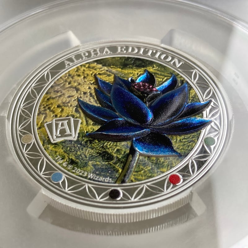 MTG ブラックロータス ピンバッジ※錫製希少品 2oz・アルファ版】 MTG公式 ブラックロータス マジックザギャザリング