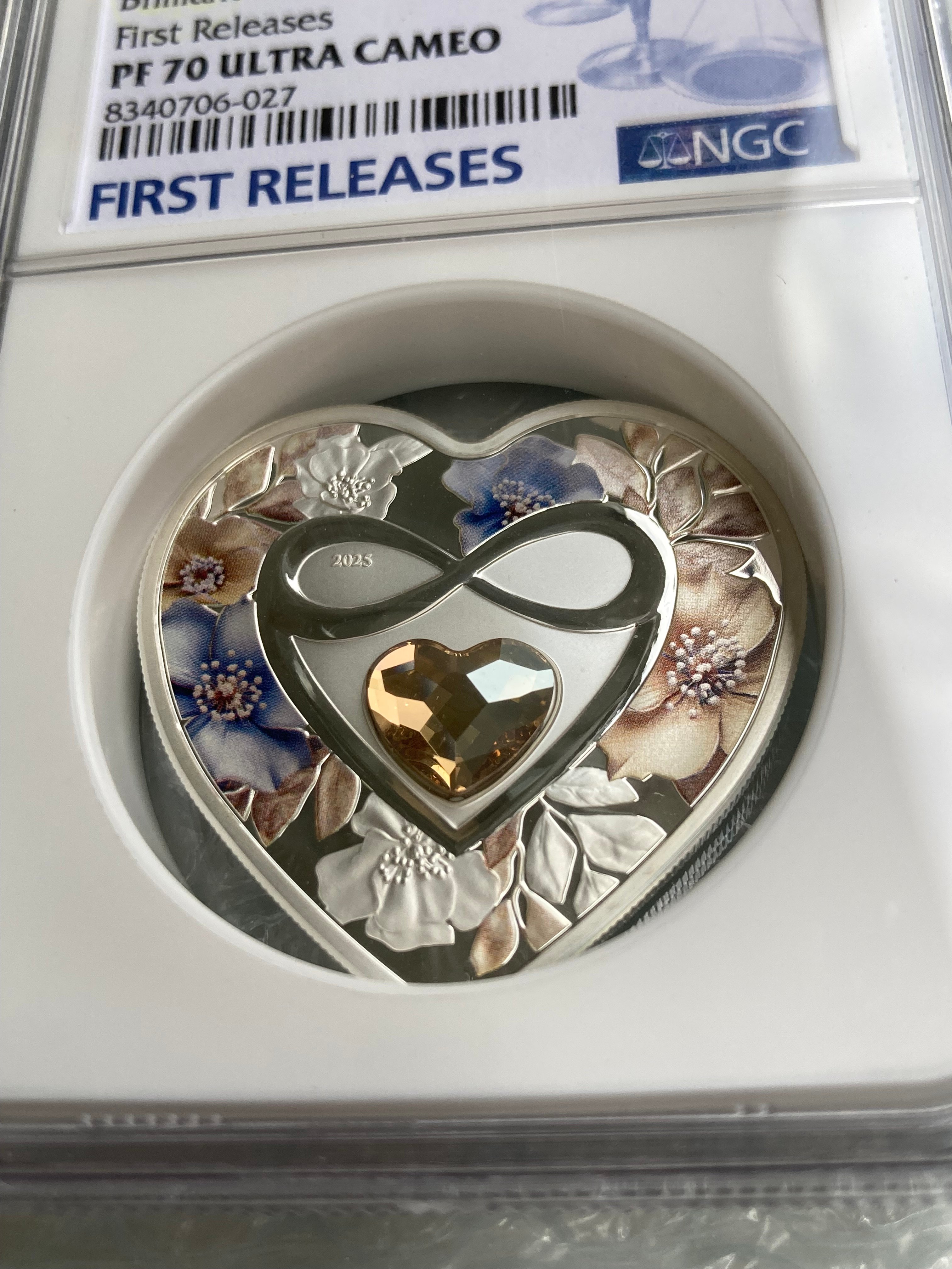 【愛の輝き】PCGS 70DCAM 2025 ブリリアントラブ 銀貨 クック諸島 original