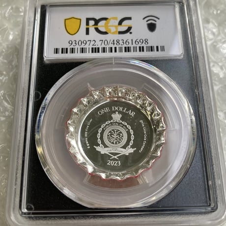 PCGS鑑定PR70+FDI 発行即日鑑定 ファーストデー ニウエ国 1ドル コカコーラ ボトルキャップ 銀貨 シルバープルーフコイン Niue Coca-Cola コーラ