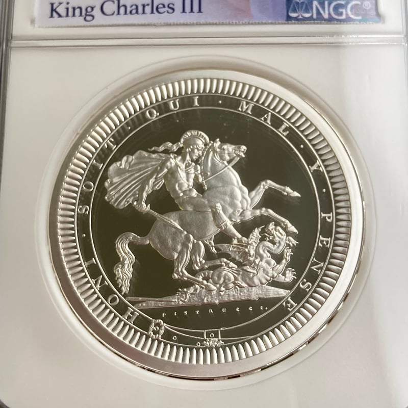 2024 ロイヤルミント イギリス ワーテルローメダル PF69UC NGC イギリス 2024 チャールズ3世 5ポンド 2オンス 銀貨 NGC PF69UC