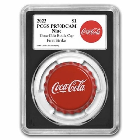 【PCGS鑑定70+FS】ニウエ国 1ドル コカコーラ ボトルキャップ 銀貨 シルバープルーフコイン Niue Coca-Cola コーラ