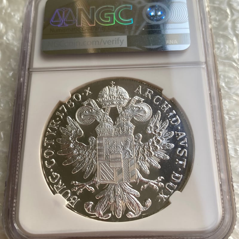 最高鑑定 【NGC鑑定PF70】 1780年 マリアテレジア ターラー銀貨