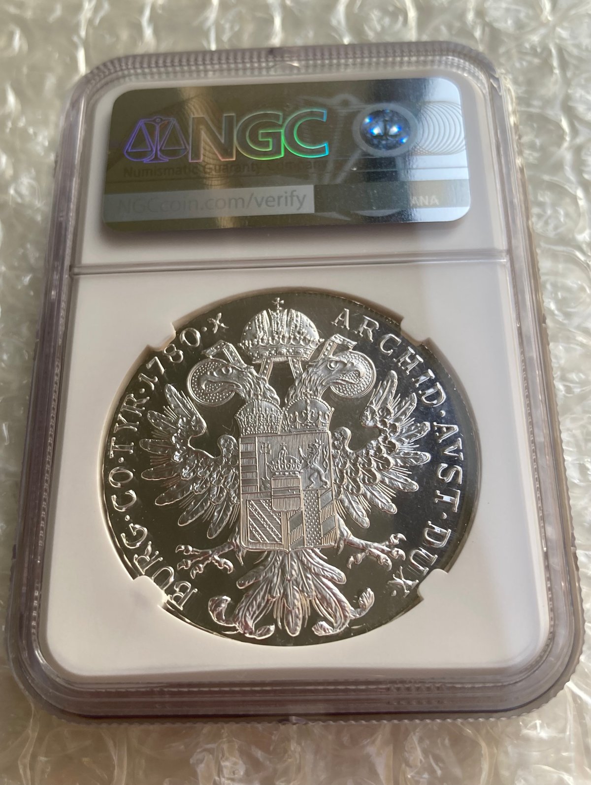 最高鑑定 【NGC鑑定PF70】 1780年 マリアテレジア ターラー銀貨