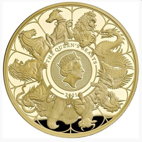 2021 クイーンズビースト コンプリート・最終版 1オンス 100ポンド金貨 ゴールド プルーフコイン QUEEN'S BEASTS COMPLETER 1oz Gold