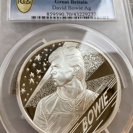 【PCGS70鑑定・世界でわずか3枚】デビッドボウイ 5オンス銀貨 シルバープルーフコイン 2020年 英国 イギリス造幣局 ロイヤルミント ミュージック・レジェンド David Bowie