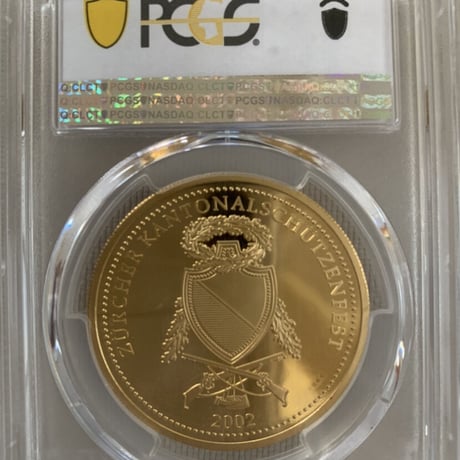 【PCGS 鑑定・PR70DCAM】ウナとライオン 2002年 スイス チューリッヒ射撃祭 500フラン金貨 ゴールド プルーフコイン Una Lion