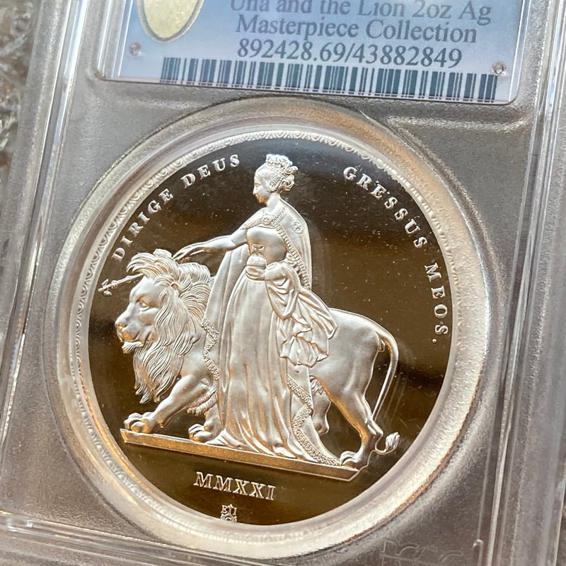 PCGS鑑定PR69】ウナとライオン 2021年 セントヘレナ造幣局