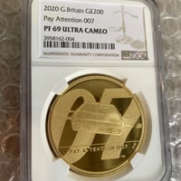 【第2貨・2オンス金貨】NGC69鑑定 007 ジェームズ・ボンド 200ポンド金貨 ゴールド プルーフコイン 英国 ロイヤルミント  james bond pay attention