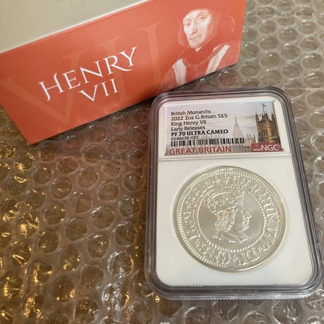 【NGC鑑定PF70・2オンス銀貨】 ヘンリー7世 2022年 ロイヤルミント イギリス テューダー朝  英国君主コレクション 5ポンド シルバープルーフコイン  Royal Mint Henry