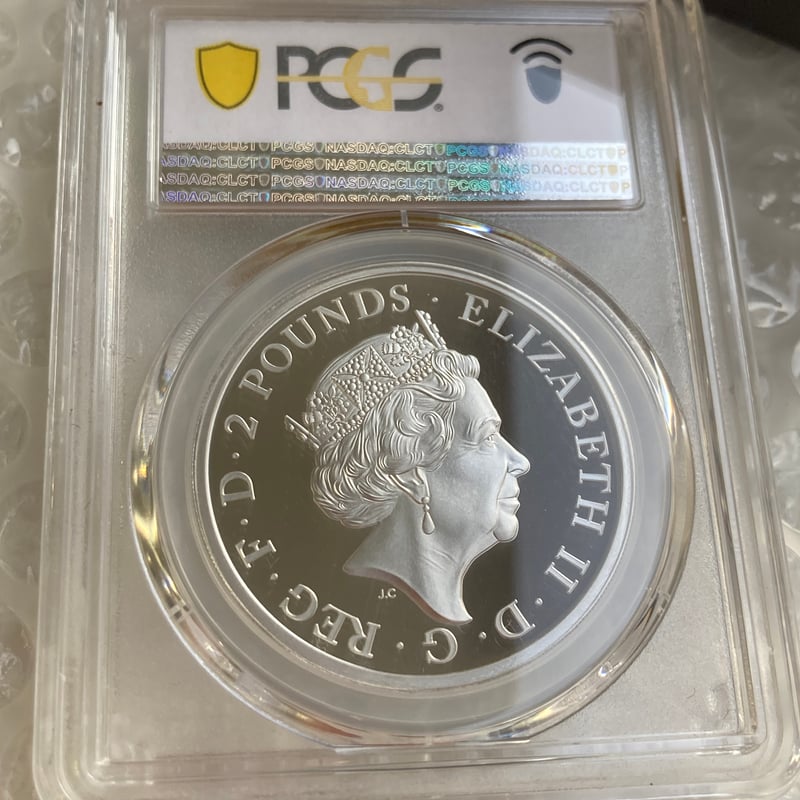 2021年 エドワード3世グリフィン 銀貨 クイーンズビースト 鑑定付 5オンス PCGS鑑定PR70】 ロイヤルミント クイーンズビースト エドワード3世の