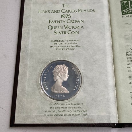 1976年 タークス・カイコス諸島 イギリス領 ヴィクトリア女王 20クラウン銀貨 シルバーコイン 裏面エリザベス女王 本