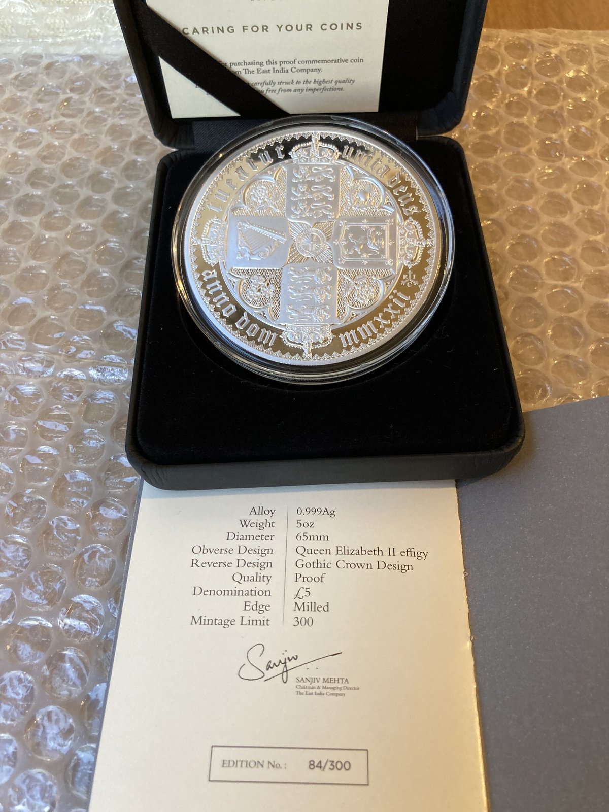 ゴチッククラウン ゴシック セントヘレナ版 5オンス銀貨