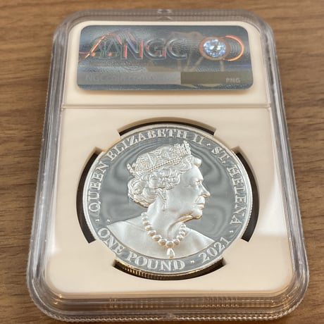 【NGC鑑定PF69】Gilt・金メッキ版 女王の美徳シリーズ 勝利 イギリス領セントヘレナ造幣局 24K 1オンス銀貨 シルバー プルーフコイン