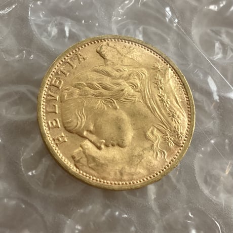 美品・未鑑定品 1935年LB スイス 20フラン金貨 ゴールド アルプスの少女 ブレネリ アルプス山脈と少女図 アンティークコイン