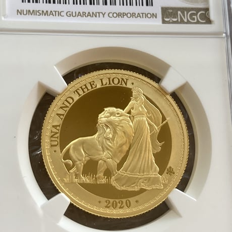 NGC鑑定69 ウナとライオン 2020年 イギリス領セントヘレナ造幣局 1オンス金貨 ゴールド プルーフコイン 発行200枚 Una Lion St.Helena