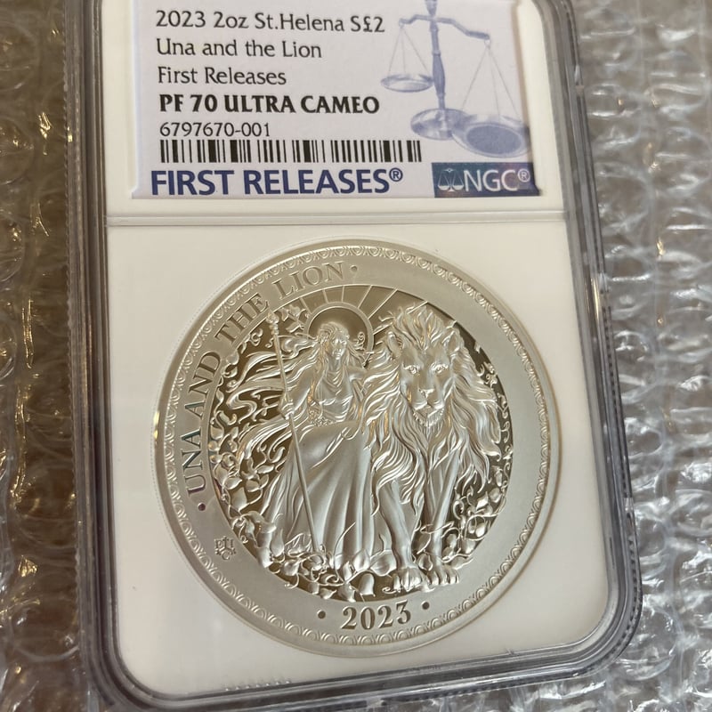 2oz 【最新2023年度】 NGC鑑定PF70+FR ウナとライオン イギリス