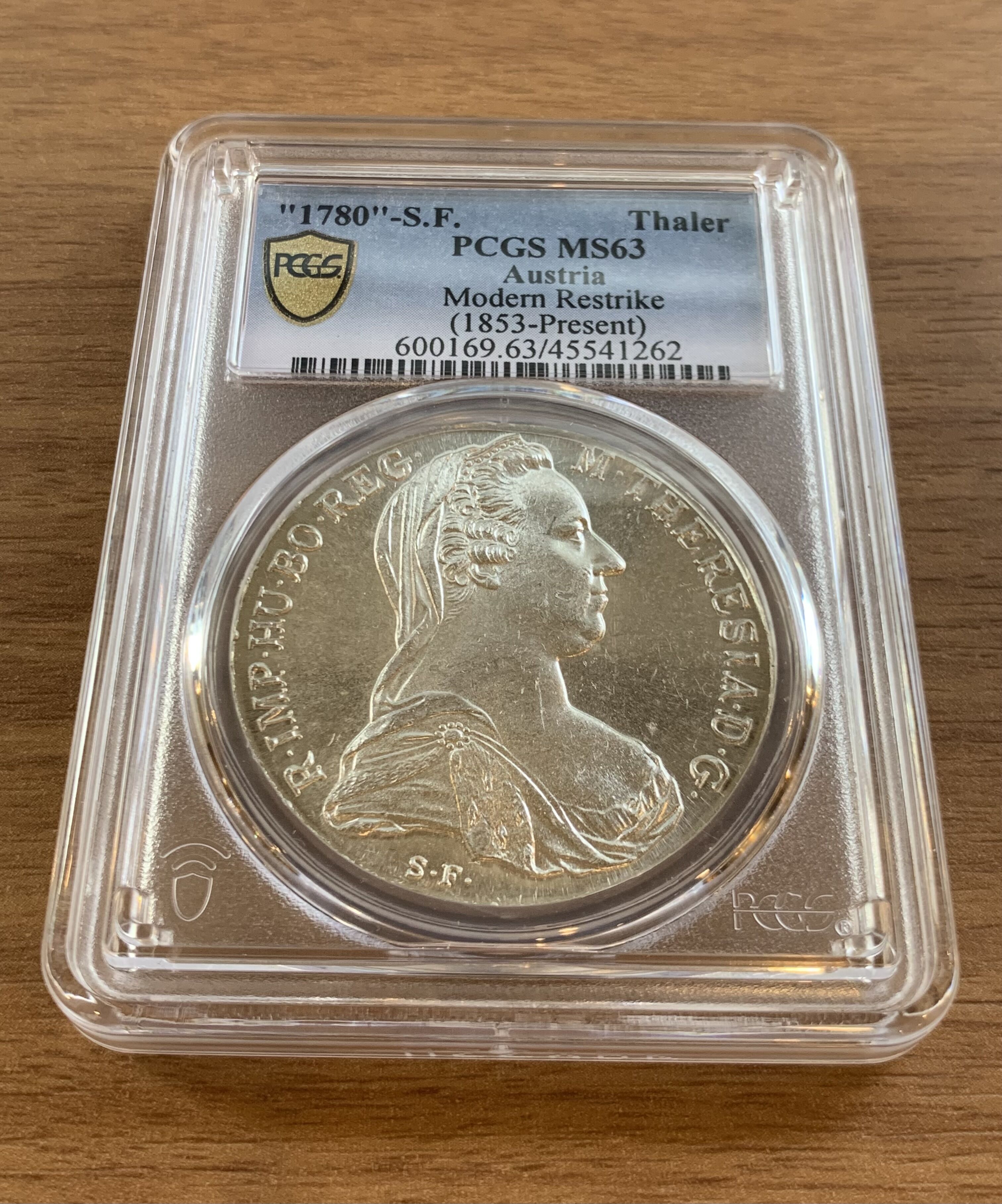 PCGS MS65 1780銘 オーストリア マリアテレジア ターラー銀貨 original